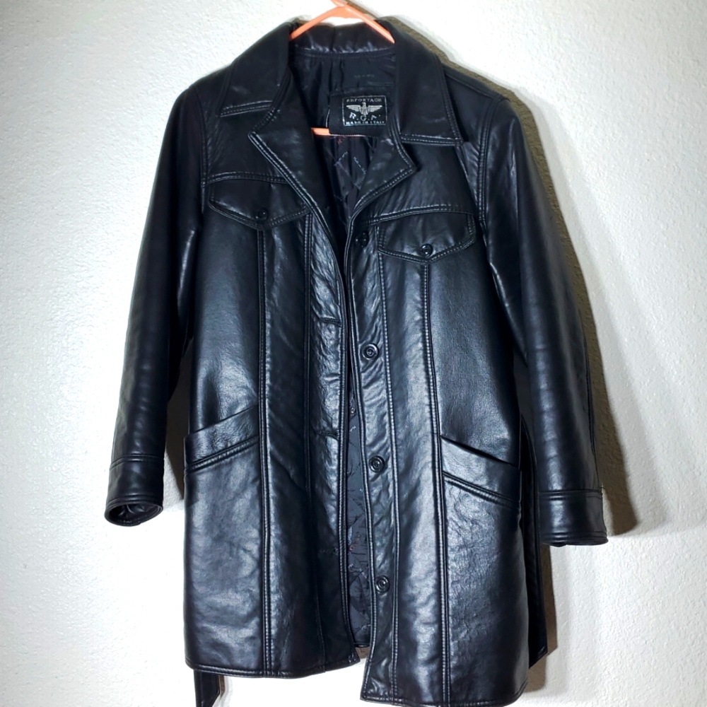 Reportage Large Ladies Black Leather Jacket Made In Italy